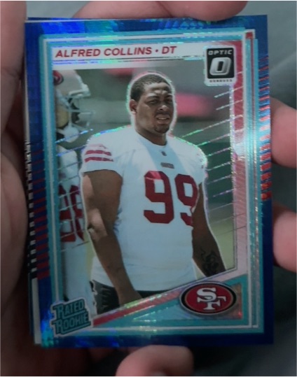 2025 Panini Donruss Optic #237 Alfred Collins Rated Rookie Blue Hyper Prizm — front