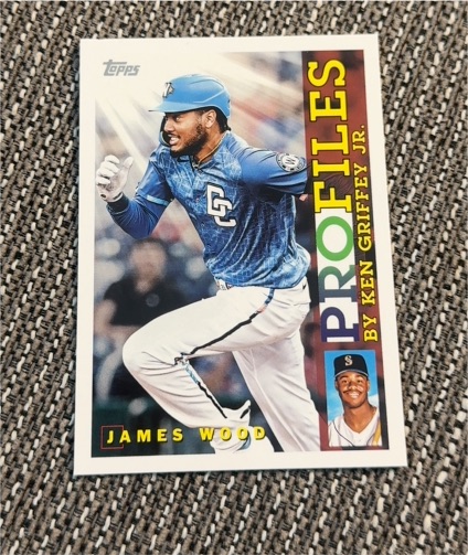 2026 Topps Series One #TP-15 James Wood Profiles by Ken Griffey Jr. — front