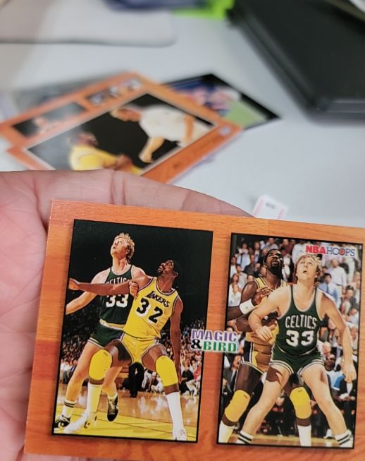 1994 NBA Hoops #MB1 Magic Johnson & Larry Bird — front