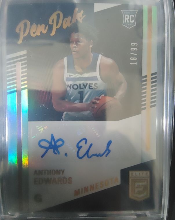 2020-21 Panini Donruss Elite Pen Pals #/99 Anthony Edwards — front