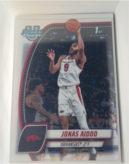 2024-25 Bowman Chrome University #32 Jonas Aidoo Arkansas Razorbacks — front