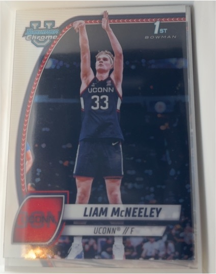 2024-25 Bowman Chrome University #52 Liam McNeeley UConn Huskies — front