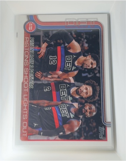 2025-26 Topps #279 Pistons Rain 3 Pointers: Pistons Shoot Lights Out — front
