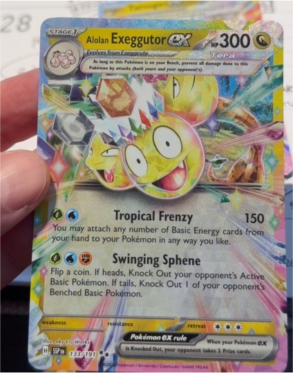 2020 Pokemon SV08 Surging Sparks #133 Alolan Exeggutor ex — front