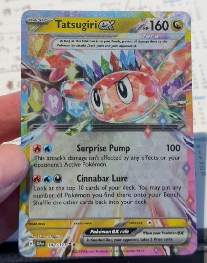 2024 Pokémon TCG Surging Sparks #142 Tatsugiri ex — front