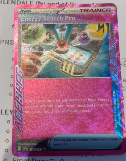 2024 Pokémon SV08: Surging Sparks #176 Energy Search Pro — front