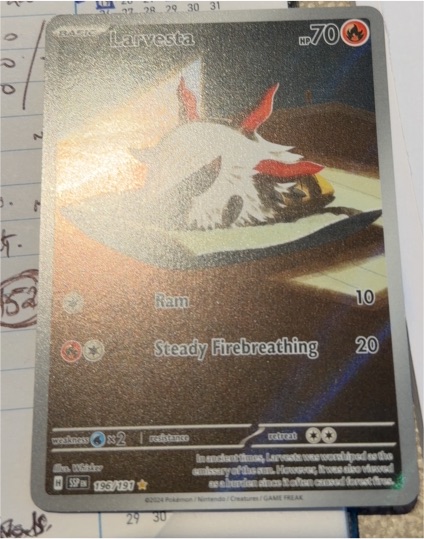 2023 Pokémon SV08: Surging Sparks #196/191 Larvesta — front