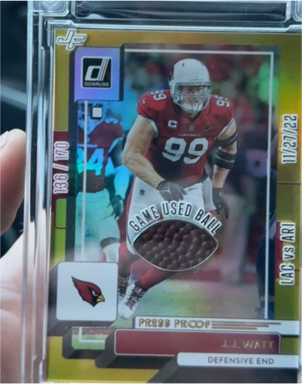 2022 Donruss #8 J.J. Watt Gold Press Proof — front