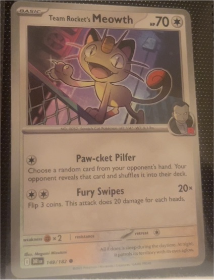2023 Pokémon SV10: Destined Rivals #149 Team Rocket's Meowth — front