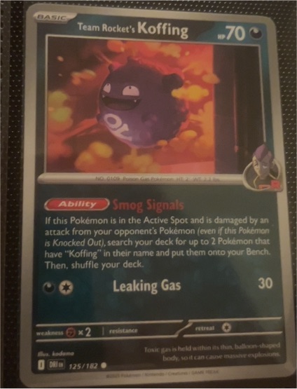 2022 Pokémon SV10: Destined Rivals #125 Team Rocket's Koffing — front