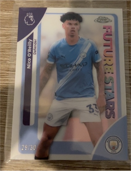 2026 Topps Chrome Premier League #29 Nico O'Reilly Future Stars — front