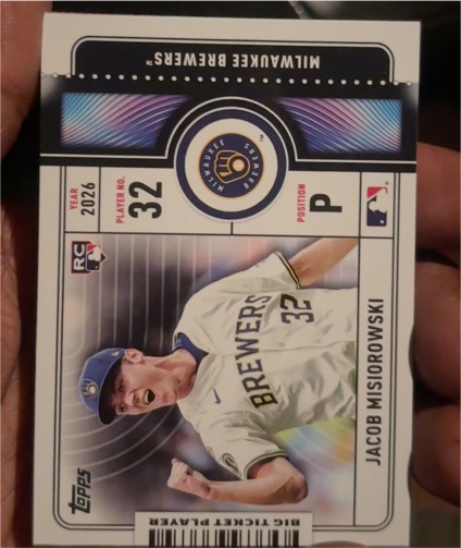 2026 Topps Series 1 Big Ticket Player #BTP-2 Jacob Misiorowski — front