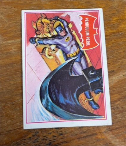 1966 Topps Batman Red Bat #5A Pendulum Peril — front