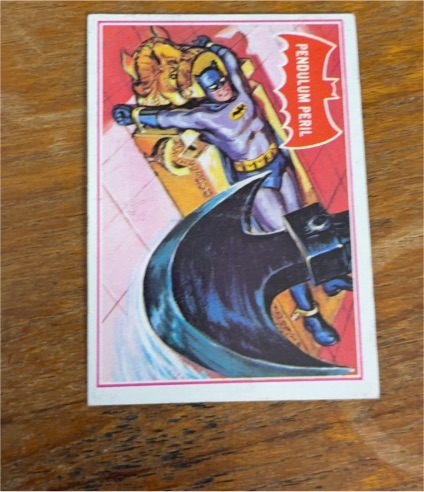 1966 Topps Batman Red Bat #5A Pendulum Peril — front