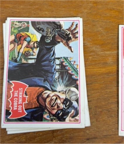 1966 Topps Batman Red Bat #27A Striking Out The Cobra — front