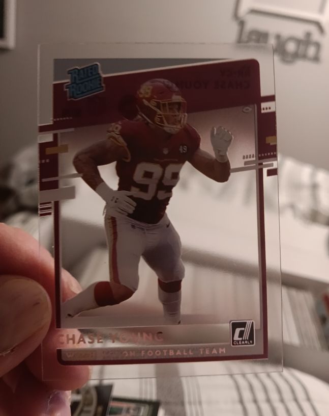 2020 Panini Chronicles Clearly Donruss Rated Rookie #RR-CY Chase Young — front