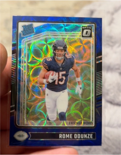 2024 Donruss Optic #286 Rome Odunze Blue Hyper Prizm Rookie — front