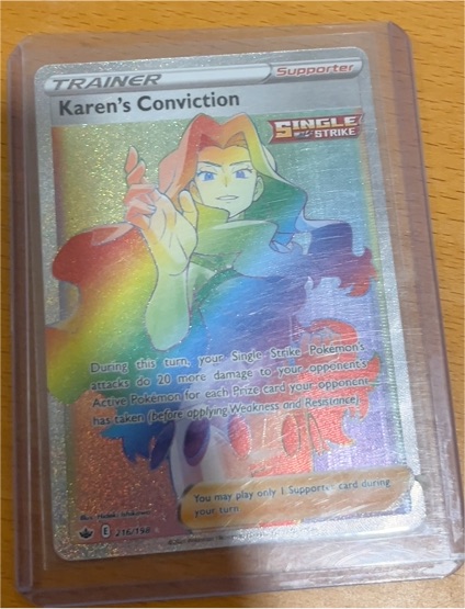 2021 Pokémon Chilling Reign #216 Karen's Conviction — front