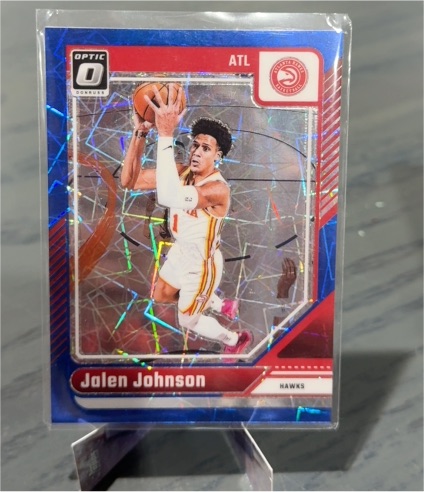 2024-25 Panini Donruss Optic #79 Jalen Johnson Blue Velocity — front