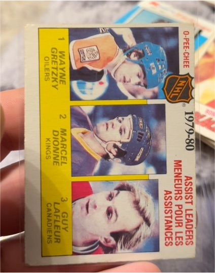 1979-80 O-Pee-Chee #162 Assist Leaders Wayne Gretzky Dionne Lafleur — front