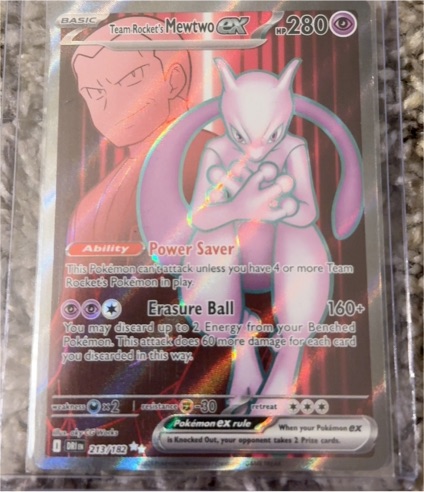2023 Pokémon TCG Team Rocket's Mewtwo ex #213/182 Destined Rivals Full Art — front