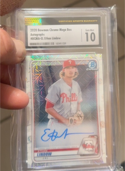2020 Bowman Chrome Mega Box #BCMA-EL Ethan Lindow — front