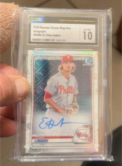 2020 Bowman Chrome Mega Box #BCMA-EL Ethan Lindow — front
