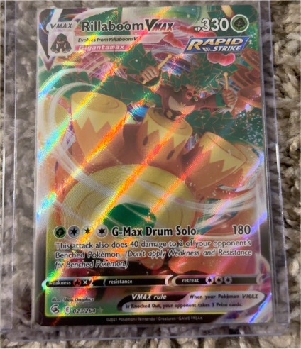 2021 Pokémon TCG Fusion Strike #023 Rillaboom VMAX — front