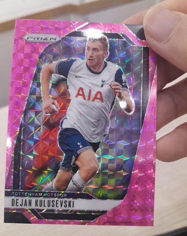 2024-25 Panini Prizm Premier League #75 Dejan Kulusevski Pink Mosaic — front