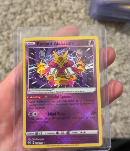2022 Pokemon Sword & Shield Silver Tempest #59 Radiant Alakazam — front