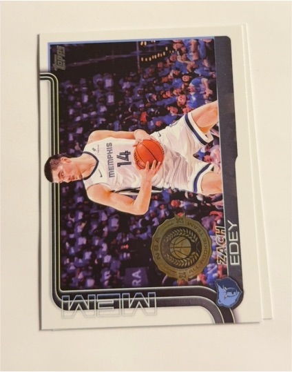 2025-26 Topps #186 Zach Edey Memphis Grizzlies — front