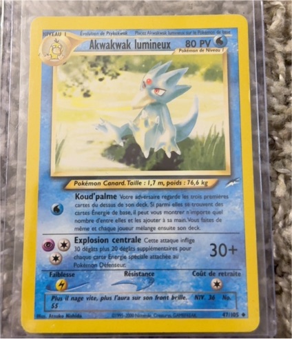 2000 Pokémon Neo Destiny #47 Akwakwak lumineux — front