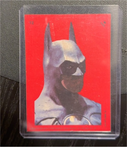 1989 Topps Batman Sticker #12 Batman Statue — front