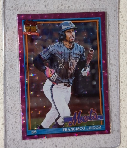 2026 Topps Series 1 1991 Insert Crackle Foil #T91-19 Francisco Lindor — front