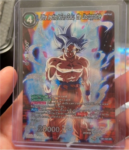 2022 Dragon Ball Super Card Game #DB1-021 Ultra Instinct Son Goku, the Unstoppable — front
