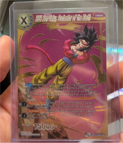 2020 Dragon Ball Super Card Game BT11-034 SS4 Son Goku, Protector of the Earth — front