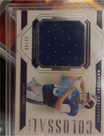 2023 Panini National Treasures #CMT-JGF Jared Goff Colossal Materials #/49 — front