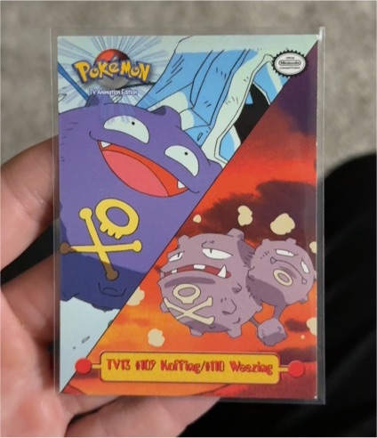 1999 Topps Pokemon TV Animation Edition TV13 #109 Koffing / #110 Weezing — front