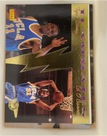 1996 Signature Rookies Premier #66 Tyus Edney & Ed O'Bannon — front