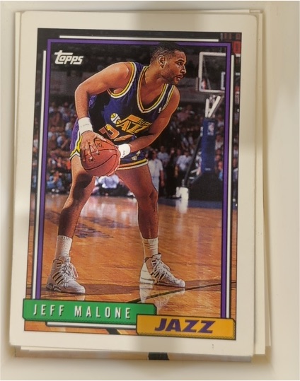 1992-93 Topps #130 Jeff Malone Utah Jazz — front