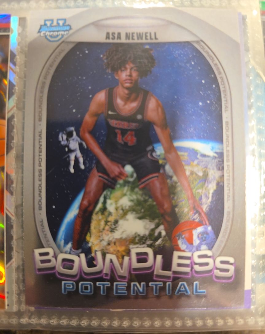 2024-25 Bowman University Chrome #BP-13 Asa Newell Boundless Potential — front