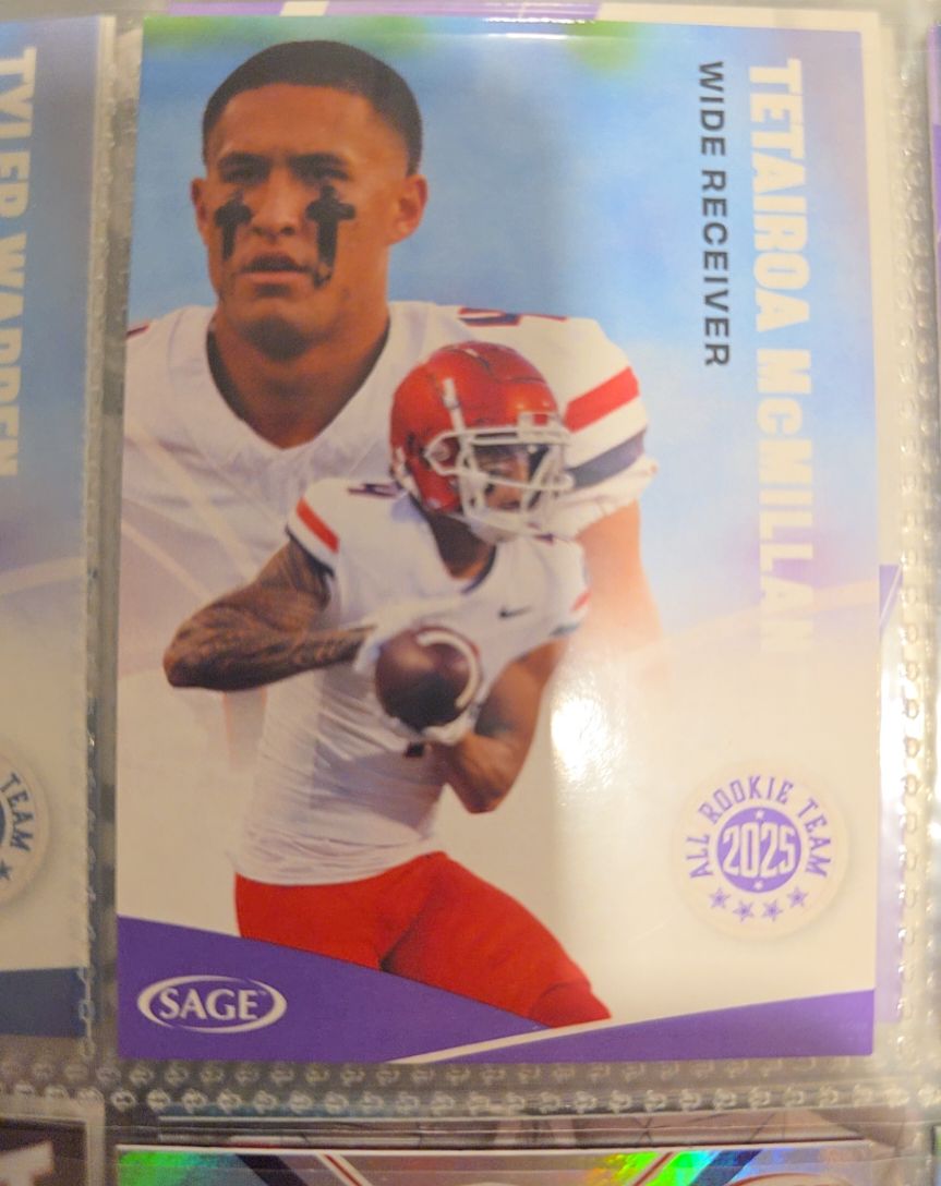 2025 SAGE High Series #154 Tetairoa McMillan All Rookie Team Purple — front