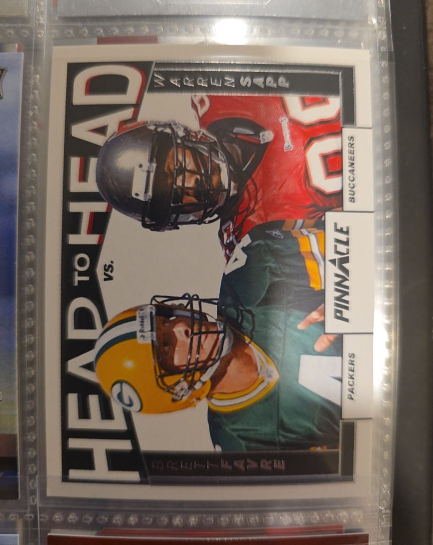 2024 Panini Encore Pinnacle #5 Brett Favre/Warren Sapp Head to Head — front