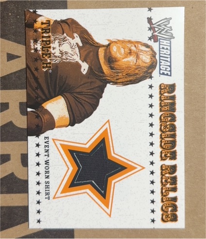 2005 Topps WWE Heritage Ringside Relics Triple H Event Worn Shirt — front