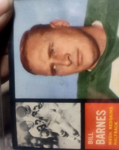 1962 Topps #168 Bill Barnes Washington Redskins — front