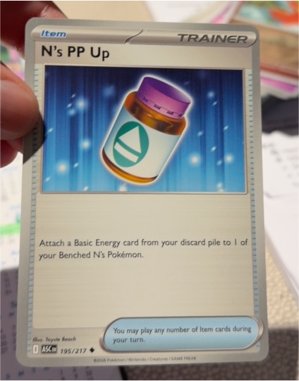 2025 Pokémon ME: Ascended Heroes #195 N's PP Up — front
