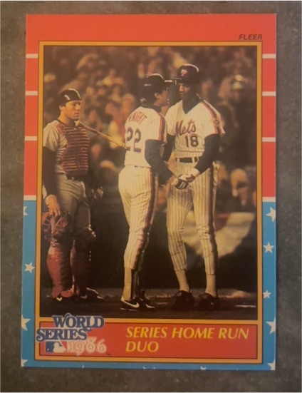 1987 Fleer #11 Series Home Run Duo Darryl Strawberry & Ray Knight — front