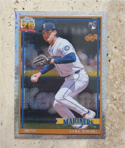 2026 Topps Series 1 Silver Pack Mojo Refractor #91C-8 Cole Young — front