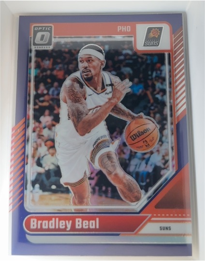 2024-25 Panini Donruss Optic #147 Bradley Beal Purple Prizm Phoenix Suns — front