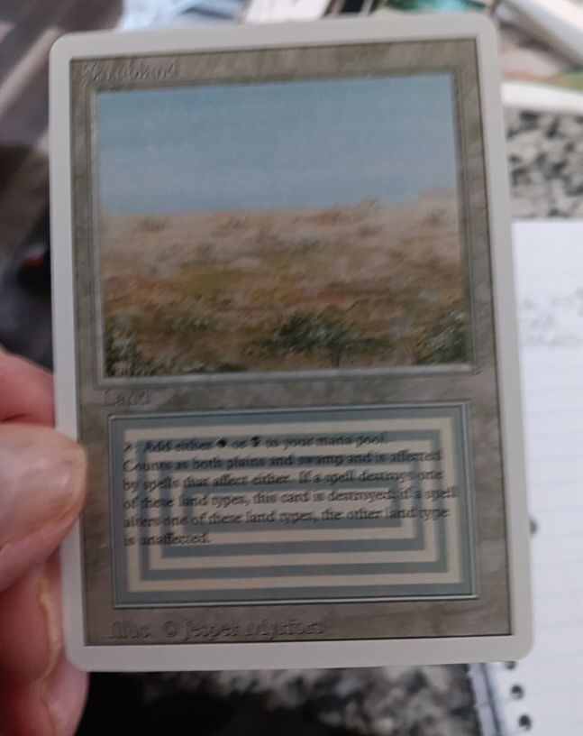 1994 Magic: The Gathering Revised #Scrubland — front